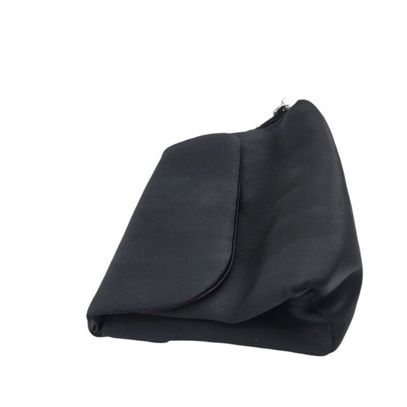 Vtg Luc Benoit Designer Mini Baguette Satin Graduation Tassel Clutch Handbag Blk - Picture 5 of 8